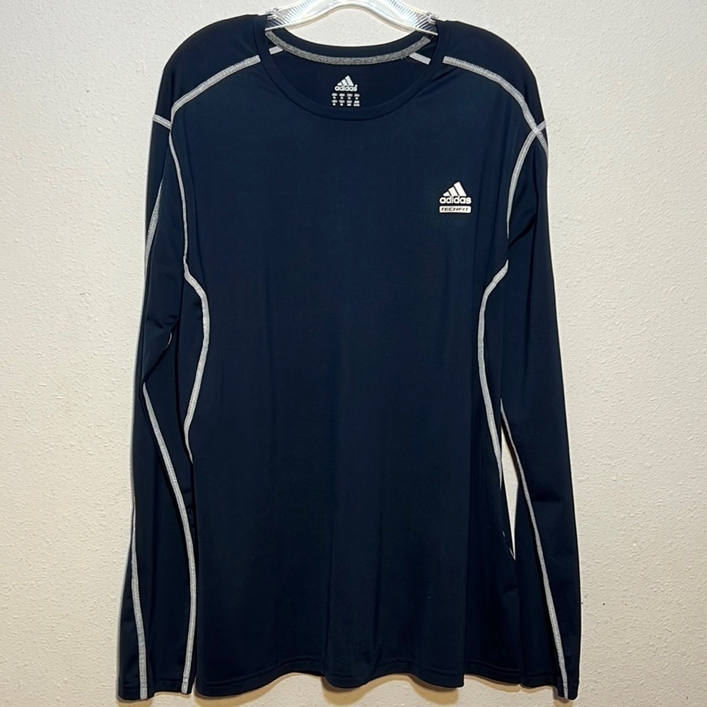 Adidas Mens Climalite Blue Long sleeve Shirt Size XL